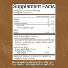 Om Mushroom Superfood Coffee Latte Blend Mushroom Powder, Single Serve, 10 Count, Lion's Mane, Cordyceps, Reishi, Chaga, Energy & Mental Clarity Support Supplement