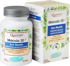Quantum Health Macula 30+ Eye Health Supplement|Promotes Macular and Retinal Health as You Age|Formulated with Lutein, Zeaxanthin, Omega-3, and Vitamins C & E|60 Softgels, 30 Day Supply