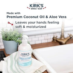 Kirk's Odor-Neutralizing Unscented Natural Hand Soap Castile Liquid Soap Pump Bottle | Moisturizing & Hydrating Kitchen Hand Wash | 12 Fl Oz. Bottle