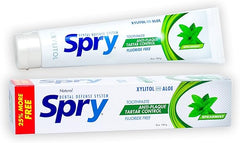 Spry Xylitol Toothpaste 5oz, Fluoride Free Toothpaste Adult and Kids, Teeth Whitening Toothpaste with Xylitol, Natural Breath Freshening, Mouth Moisturizing Ingredients, Spearmint (Pack of 1)