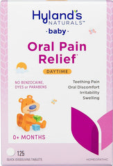 Hyland's Baby Daytime Soothing Tablets with Chamomilla, Natural Relief of Oral Discomfort, Irritability, and Swelling, 125 Count