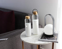 Soma Glass Water Bottle with Silicone Sleeve, BPA-Free, White, 17oz