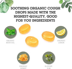 Quantum Health Organic Cough Relief Lozenges, Meyer Lemon & Honey, Natural Menthol Cough Suppressant, Bagged, 18 Ct, Light Yellow