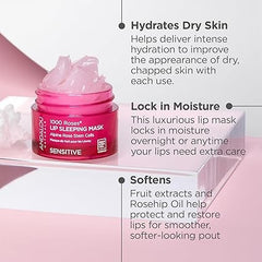 Andalou Naturals Lip Mask 1000 ROSES, Overnight Lip Sleeping Mask for Dry, Chapped Lips, Plumping, Hydrating & Soothing Lip Balm with Alpine Rose Stem Cells, Vegan & Cruelty-Free, 0.42 Oz