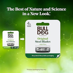 Bulldog Mens Skincare and Grooming Original Razor Blades Refills for Men, 4 Count