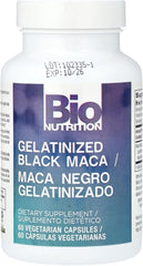 Bio Nutrition Gelatinized Black Maca, 1,000 mg, 60 Vegetarian Capsules (500 mg per Capsule)
