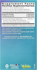 Bio Nutrition Gelatinized Black Maca, 1,000 mg, 60 Vegetarian Capsules (500 mg per Capsule)