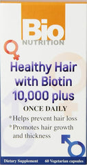 Bio Nutrition Healthy Hair Biotin Vegi-Caps, 60 Count