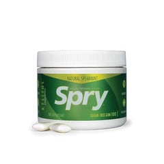 Spry Fresh Natural Xylitol Chewing Gum Dental Defense System Aspartame-Free Sugar Free Gum (Spearmint, 100 Count - Pack of 1)