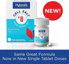 Hyland's No. 8 Cell Salt Mag Phos 6X, PMS Relief, Natural Homeopathic Relief of Menstrual Pain and Muscle Cramp Symptoms, Muscle Relaxer, Quick Dissolving Tablets, 100 Count