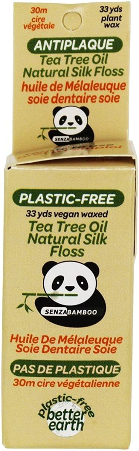 860203001378-SENZACARE-Natural Silk Dental Floss Tea Tree Oil 33yrd